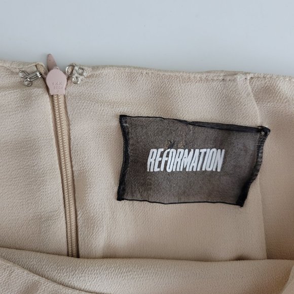 Reformation Womens Cream Maxi Flare Skirt 100% Viscose Size 4 - Picture 8 of 9